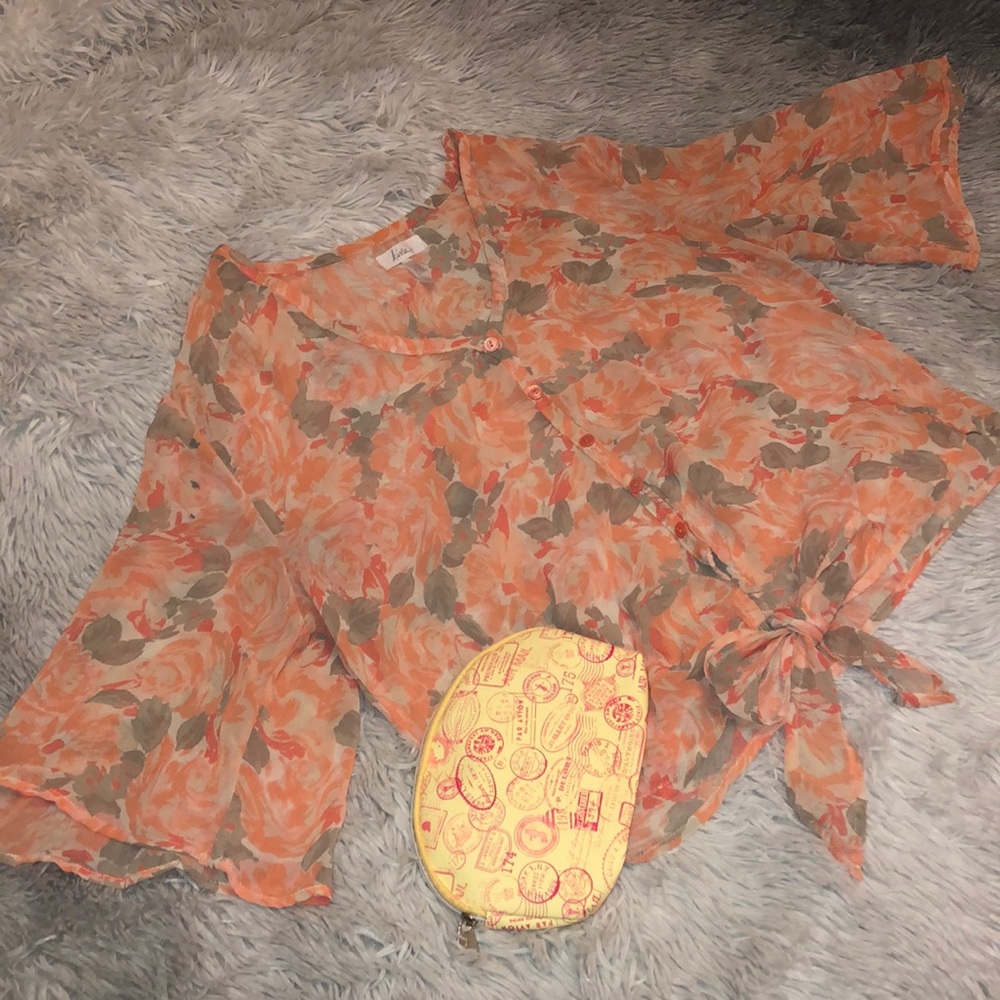Sheer floral top